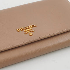 Prada Long Leather Wallet Large Beige