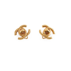 Chanel Vintage CC Logo Clip on Earrings