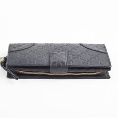 Gucci Leather Long Wallet Black