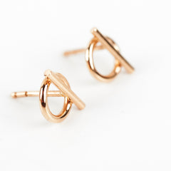 Hermes 18k Rose Gold Echappee Earrings