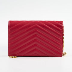 Saint Laurent Envelope Wallet On Chain Red