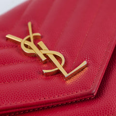 Saint Laurent Envelope Wallet On Chain Red