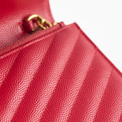 Saint Laurent Envelope Wallet On Chain Red