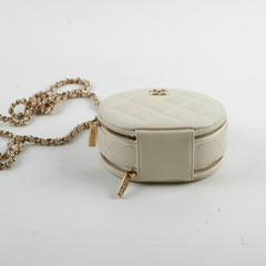 Chanel Small Round White Crossbody - Series 31