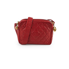 Chanel Camera Red Caviar Crossbody Bag - Series 2