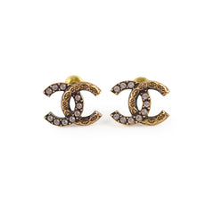 Chanel CC Crystal/Gold Earrings Costume Jewel