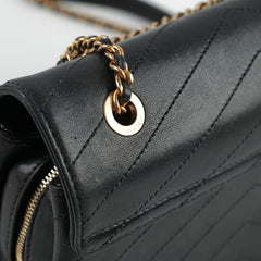 Chanel Seasonal Flap Chevron Black Shoulder Bag- Series 25