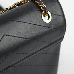 Chanel Seasonal Flap Chevron Black Shoulder Bag- Series 25