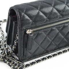 Chanel Mini Wallet On Chain WOC Black Caviar Crossbody - Series 30