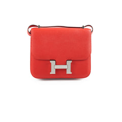 Hermes Mini Constance Rouge De Coeur SHW D Stamp