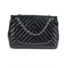 Chanel Jumbo Single Flap Chevron Black