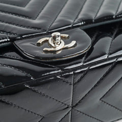 Chanel Jumbo Single Flap Chevron Black