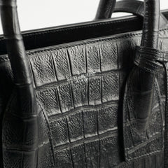 Saint Laurent Sac De Jour Small Croc Embossed Black Bag