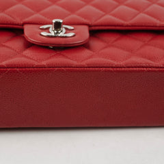 Chanel Classic Medium/Large M/L Caviar Red - Series 18