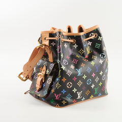 Louis Vuitton Petit Noe Multicolour Black Monogram Shoulder Bag