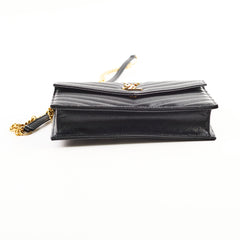 Saint Laurent Cassandre Envelope Wallet on Chain WOC Black