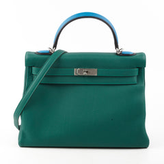 Hermes Kelly 32 Togo Malachite Au Pas- A Stamp