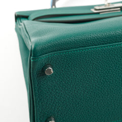 Hermes Kelly 32 Togo Malachite Au Pas- A Stamp