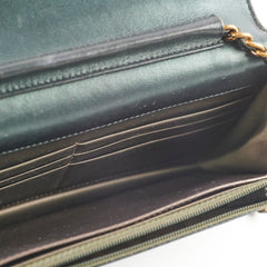 Chanel Camelia Embossed Wallet On Chain WOC Irrdescent Green