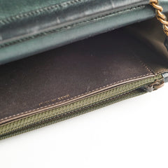 Chanel Camelia Embossed Wallet On Chain WOC Irrdescent Green