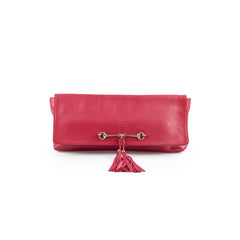 Gucci Leather Tassle Clutch Red