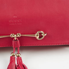 Gucci Leather Tassle Clutch Red