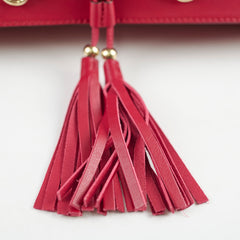 Gucci Leather Tassle Clutch Red