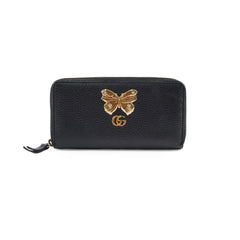 Gucci Butterfly Long Wallet Black