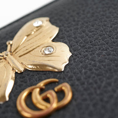 Gucci Butterfly Long Wallet Black