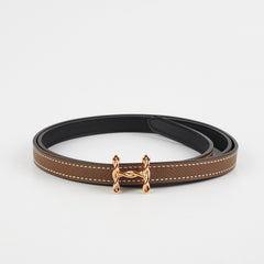 Hermes H Etoupe/Black Size 90cm Belt