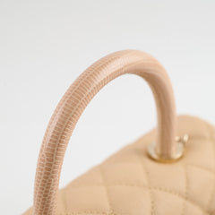 Chanel Coco Handle Small Beige Lizard Handle- Series 30