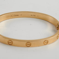 Cartier Love Bracelet Yellow Gold Size 17 2021