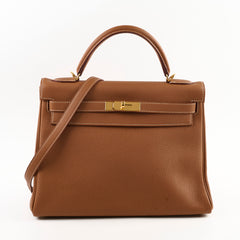 Hermes Kelly 32 Togo Gold A Stamp