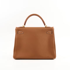 Hermes Kelly 32 Togo Gold A Stamp