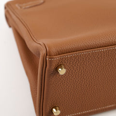 Hermes Kelly 32 Togo Gold A Stamp