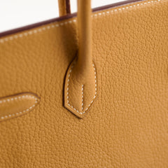 Hermes Birkin 30 Fjord Naturel Sable K Square Stamp 2007