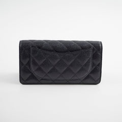 Chanel Caviar Long Fold Wallet Black