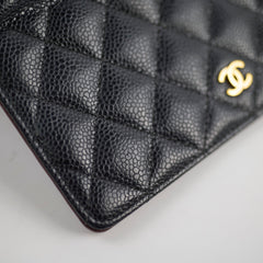 Chanel Caviar Long Fold Wallet Black