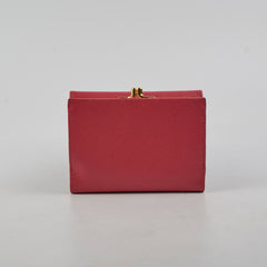 Prada Fuoco Saffiano Coin Purse Wallet Pink