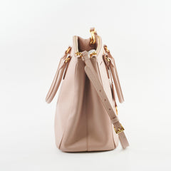 Prada Saffiano Leather Shoulder Tote Pink