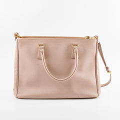 Prada Saffiano Leather Shoulder Tote Pink