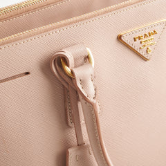 Prada Saffiano Leather Shoulder Tote Pink