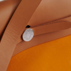 Hermes Herbag 39 Jaune D'Or R Square Stamp