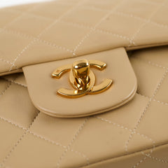 Chanel Vintage Classic Flap Medium/Large M/L Beige - Series 3