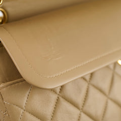 Chanel Vintage Classic Flap Medium/Large M/L Beige - Series 3