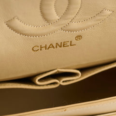 Chanel Vintage Classic Flap Medium/Large M/L Beige - Series 3