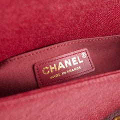 Chanel Old Medium Boy Red Chevron Caviar - Series 26