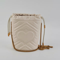 Gucci GG Marmont Mini Bucket Bag White HOLD AL