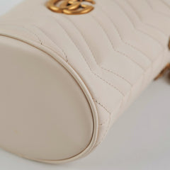 Gucci GG Marmont Mini Bucket Bag White HOLD AL