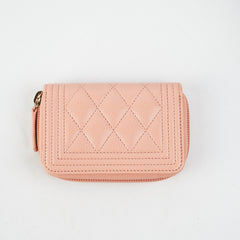 Chanel Zip Wallet Boy Pink Caviar